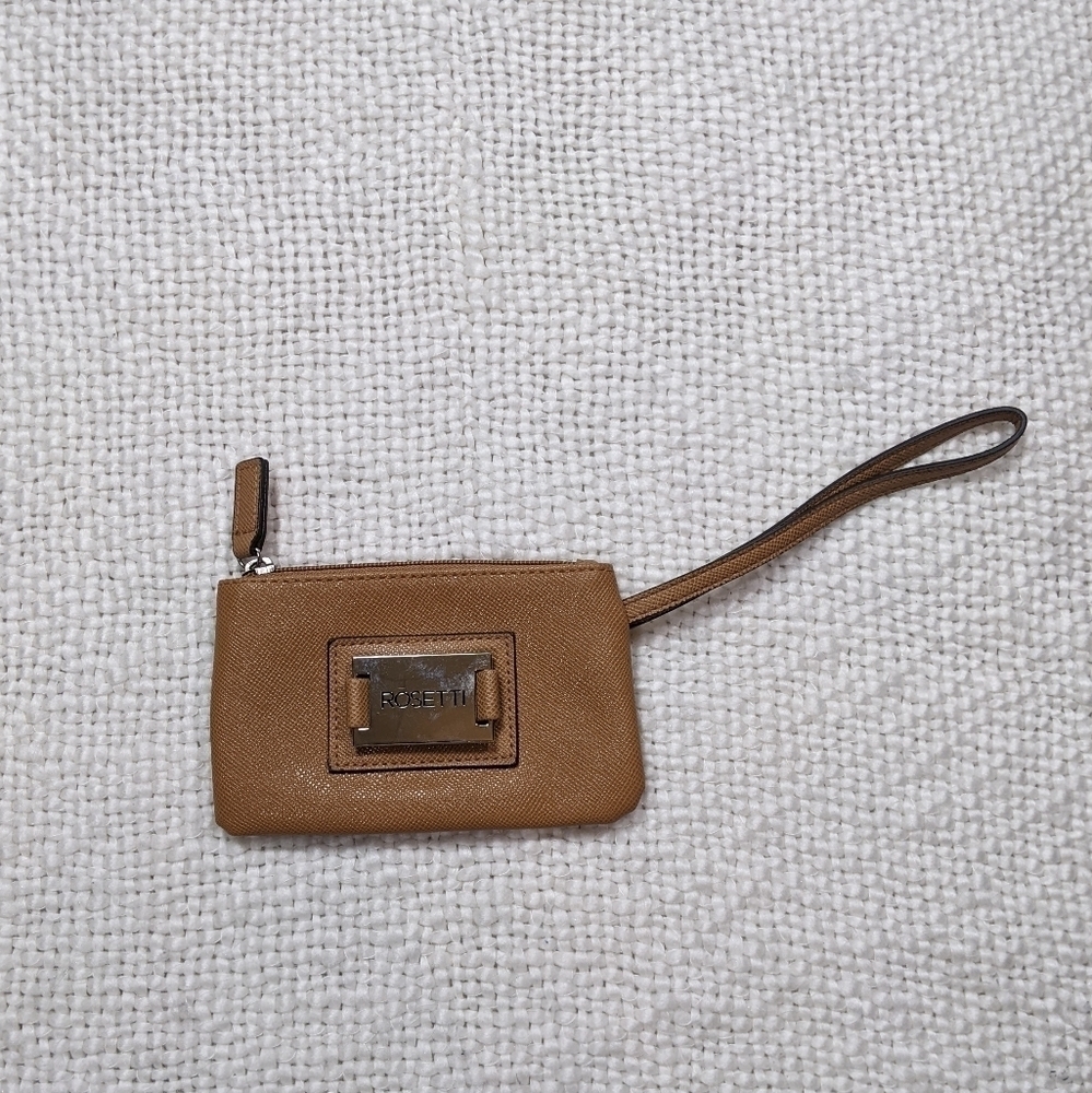 Classic Rosetti Warm Tan Faux Leather Wristlet, Clutch, or Coin Purse